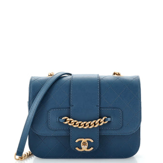 Chanel Front Chain Flap Bag Quilted Sheepskin Medium