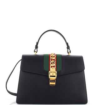 Gucci Sylvie Top Handle Bag Leather Medium