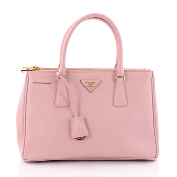 Prada Double Zip Lux Tote Saffiano Leather Medium Pink 2569401