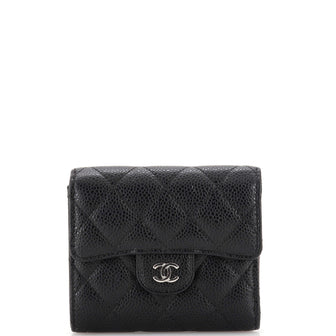 Chanel CC Compact Classic Flap Wallet Quilted Caviar