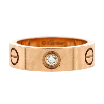 Cartier Love 3 Diamonds Band Ring 18K Rose Gold with Diamonds