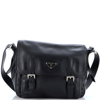 Prada Two Pocket Messenger Bag Soft Calf Medium