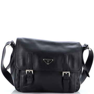 Prada Two Pocket Messenger Bag Soft Calf Medium