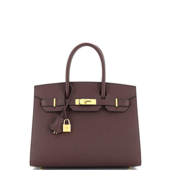 Hermes Birkin Sellier Bag Red Epsom with Gold Hardware 30