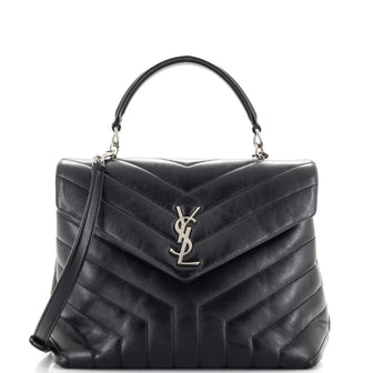 Saint Laurent LouLou Top Handle Bag Matelasse Chevron Leather Medium