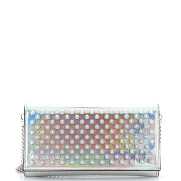Christian Louboutin Paloma Clutch Spiked Holographic Leather