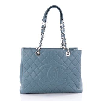 Chanel Grand Shopping Tote Quilted Caviar Blue 2570501
