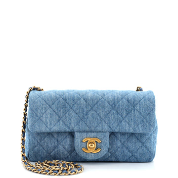 Chanel Pearl Crush Flap Bag Quilted Denim Mini