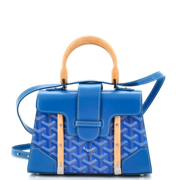 Goyard Structured Saigon Top Handle Bag Coated Canvas with Leather Mini