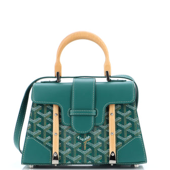 Goyard Structured Saigon Top Handle Bag Coated Canvas with Leather Mini