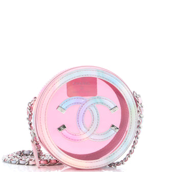 Chanel Filigree Round Clutch with Chain PVC with Lambskin Mini