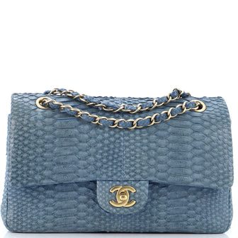Chanel Classic Double Flap Bag Python Medium