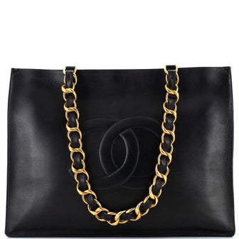Chanel Vintage CC Chain Tote Lambskin Large