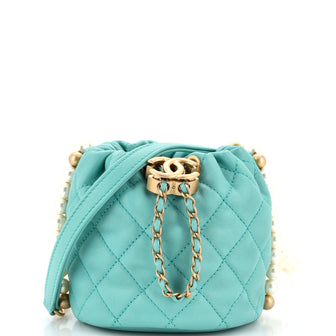 Chanel About Pearls Bucket Bag Quilted Calfskin Mini