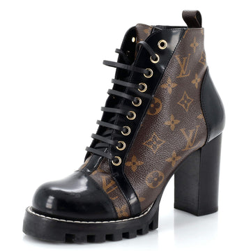 Louis Vuitton Women's Star Trail Ankle Boots Monogram Canvas with Patent