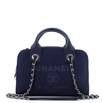 Chanel Deauville Bowling Bag Canvas Small