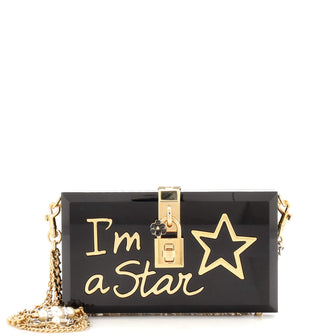 Dolce & Gabbana I Am a Star Clutch with Chain Embellished Acrylic Small
