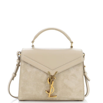 Saint Laurent Cassandra Top Handle Bag Leather and Suede Mini