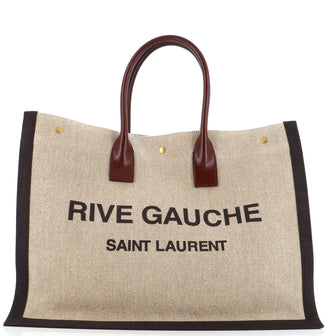 Saint Laurent Rive Gauche Shopper Tote Canvas Large