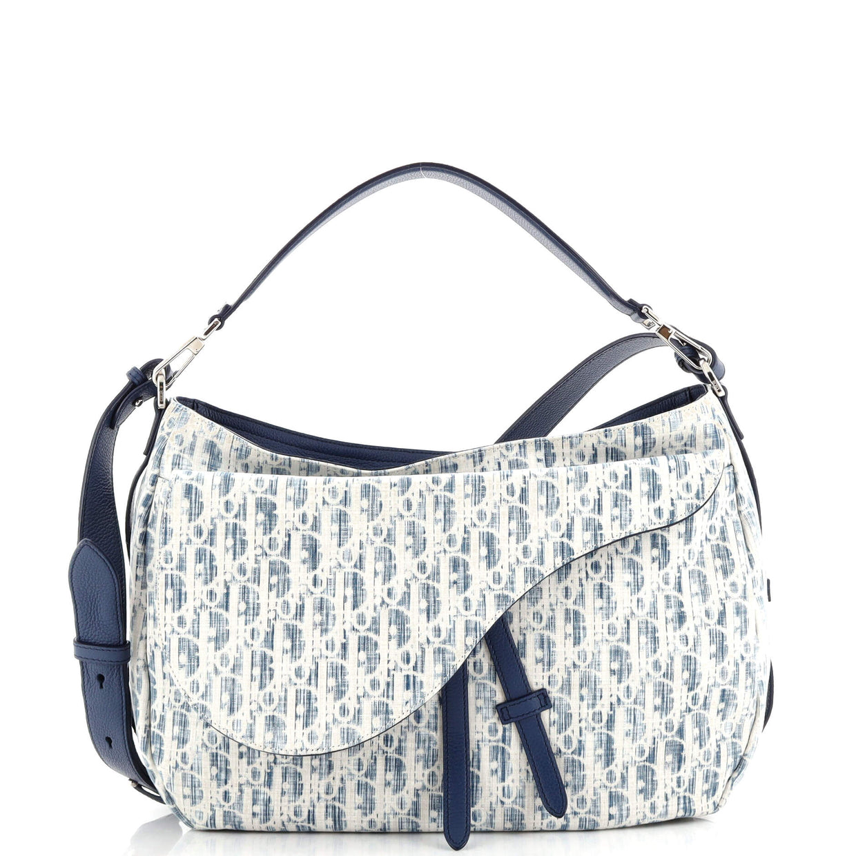Christian Dior Saddle Soft Bag Kasuri Oblique Canvas Blue 25732048