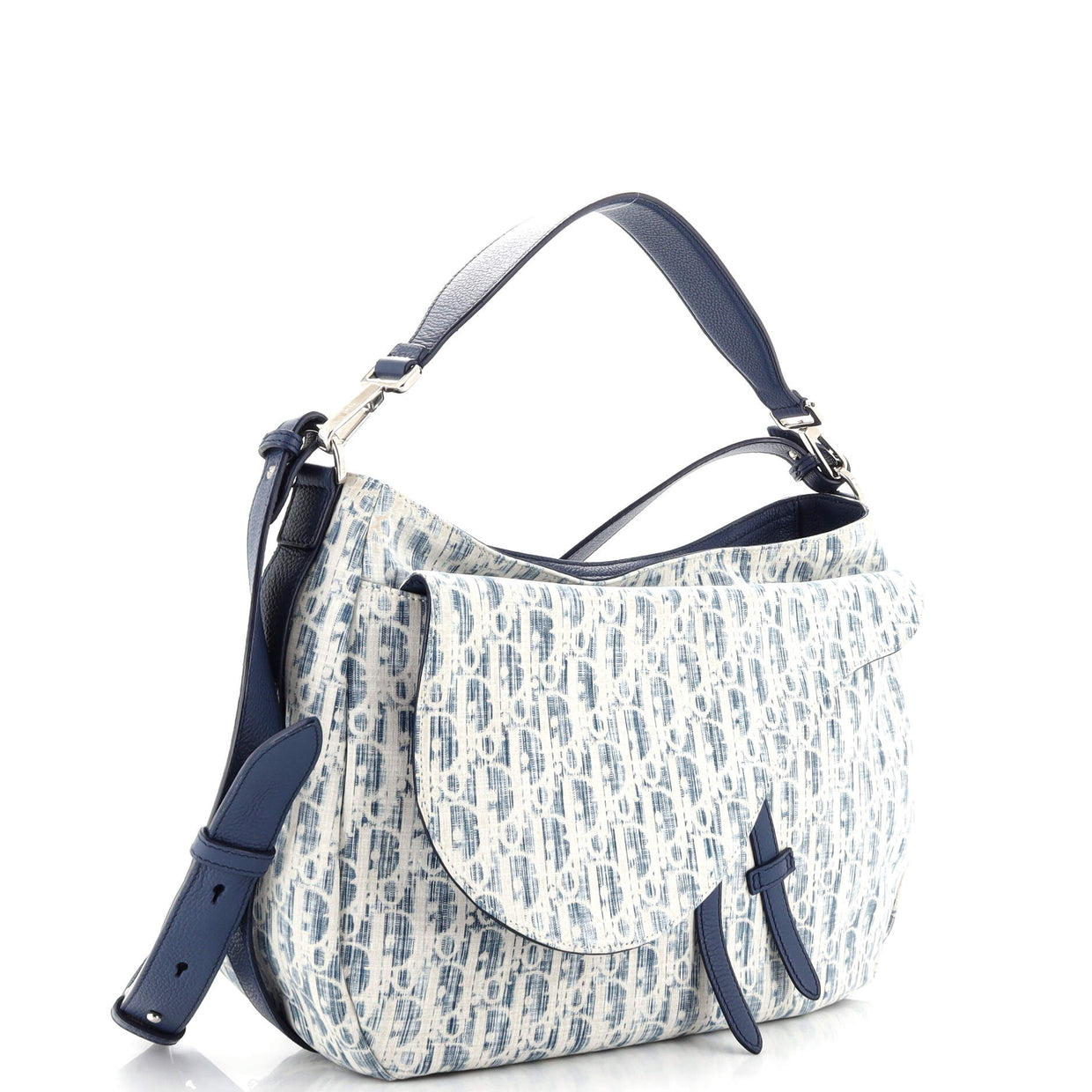 Christian Dior Saddle Soft Bag Kasuri Oblique Canvas Blue 25732048