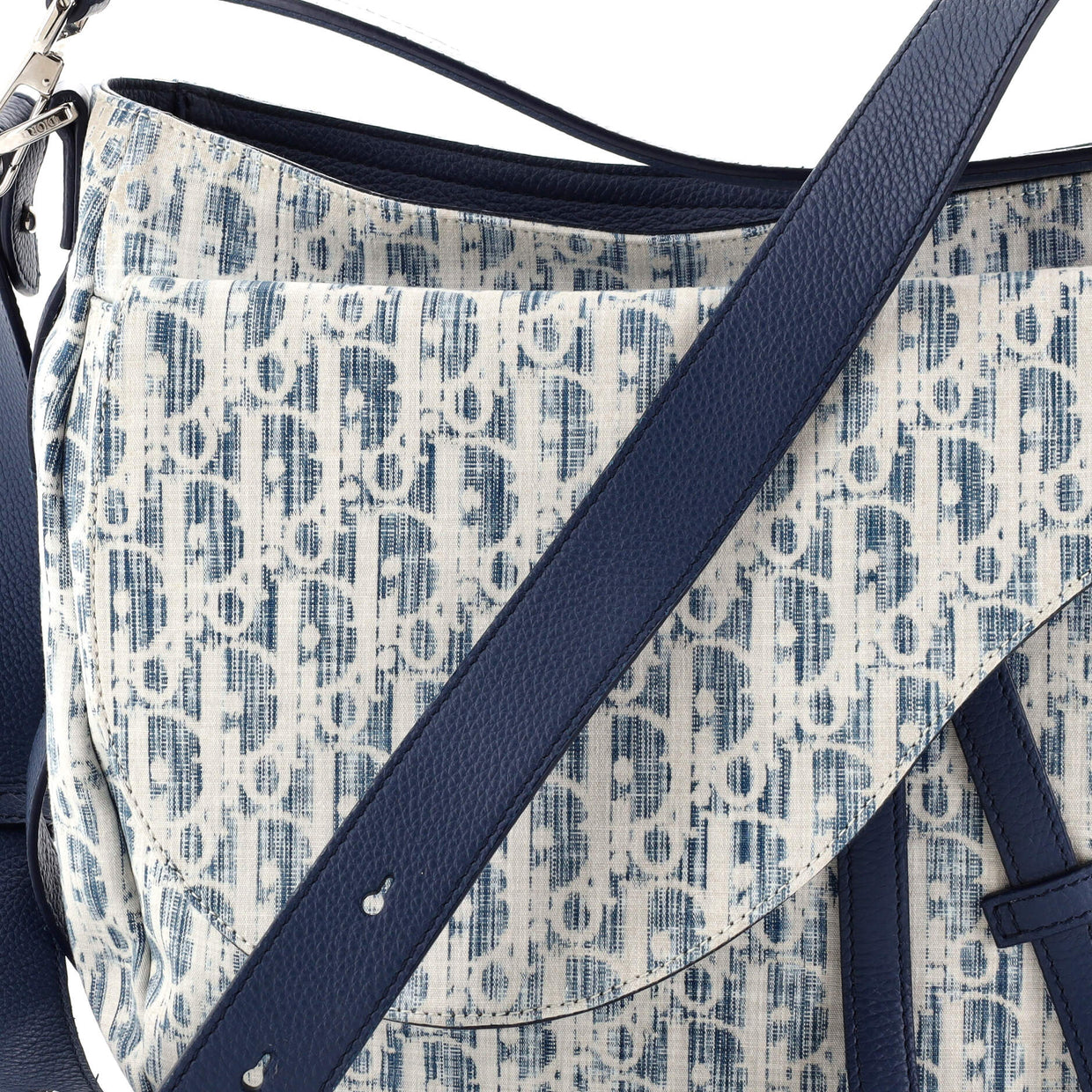 Christian Dior Saddle Soft Bag Kasuri Oblique Canvas Blue 25732048