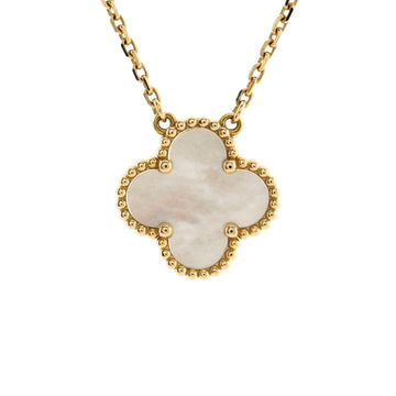 Van Cleef & Arpels Vintage Alhambra Pendant Necklace 18K Yellow Gold and Mother of Pearl