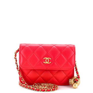 Chanel Pearl Crush Flap Clutch with Chain Quilted Lambskin Mini