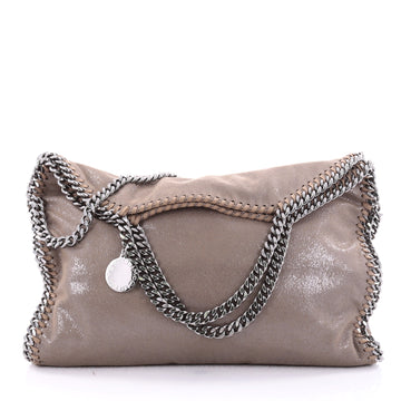 Stella McCartney Falabella Fold Over Bag Shaggy Deer Brown 2573601