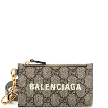 Gucci x Balenciaga The Hacker Project Zip Card Case with Strap GG Coated Canvas