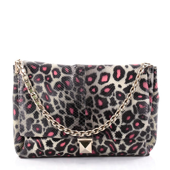 Valentino Rockstud Chain Soft Flap Bag Printed Python 2574401