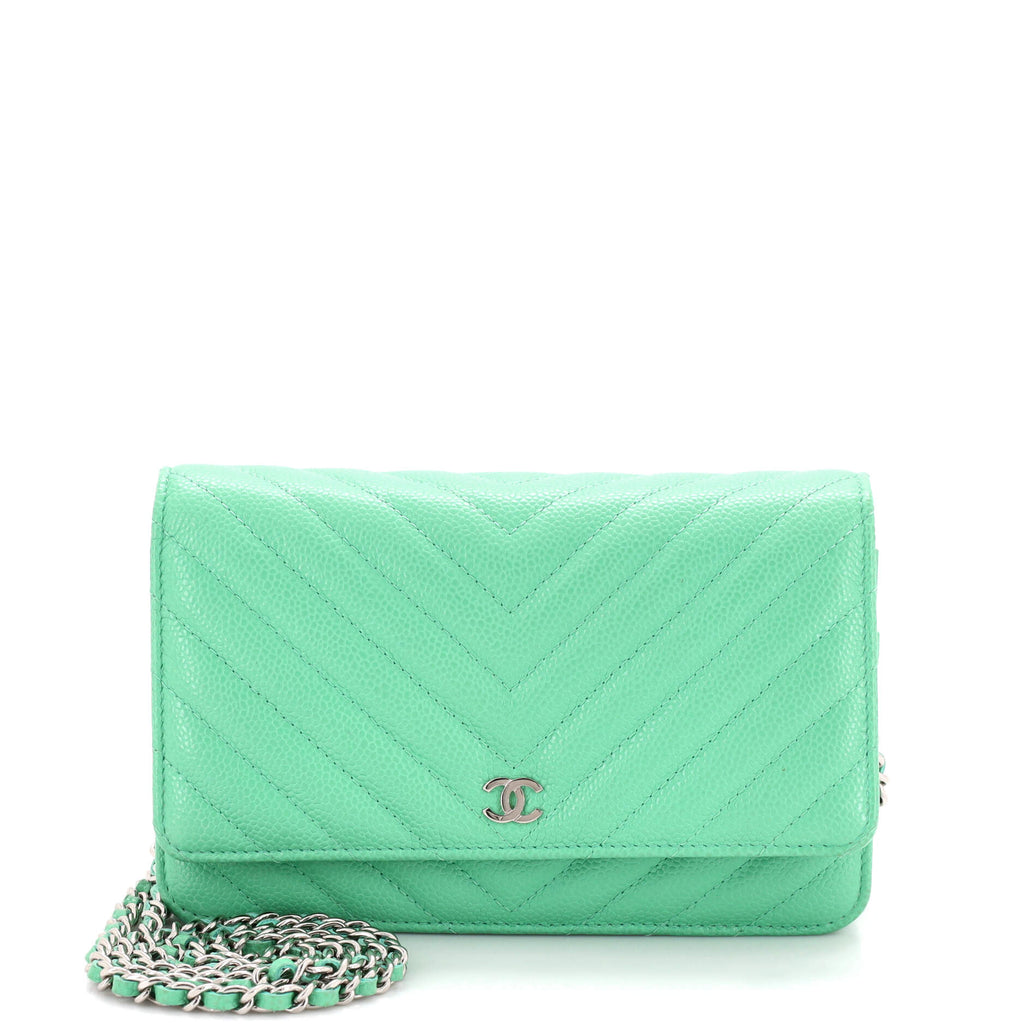 Wallet on Chain Chevron Caviar / green