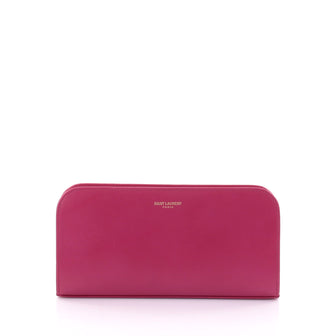 Saint Laurent Classic Zip Around Wallet Leather Pink 2574802