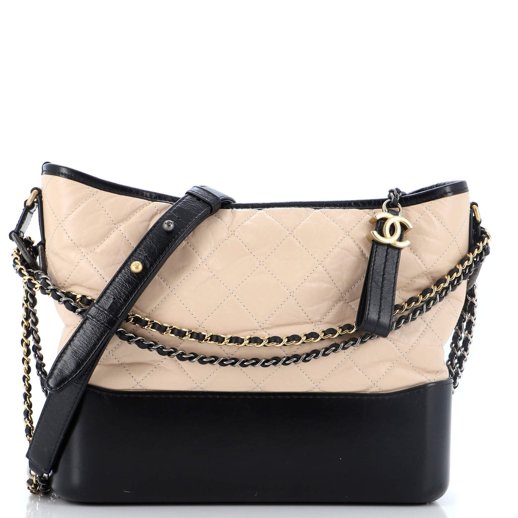 Bicolor Gabrielle Hobo Quilted Aged Calfskin ...