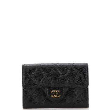 Chanel Classic Flap Card Case Quilted Caviar