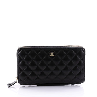 Chanel Handle Zip Around Organizer Wallet Quilted 2575401