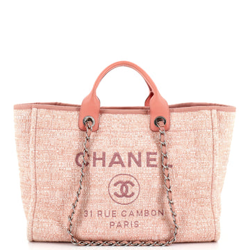 Chanel Deauville Tote Raffia with Glitter Detail Medium