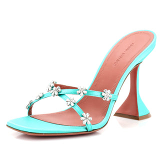 Amina Muaddi Women's Lily Heeled Sandals Satin 95