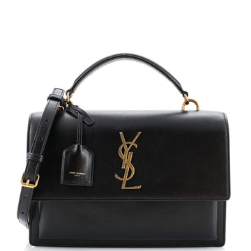 Saint Laurent Sunset Top Handle Shoulder Bag Leather Medium