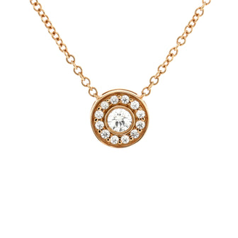 Tiffany & Co. Circlet Pendant Necklace 18K Rose Gold with Diamonds Mini