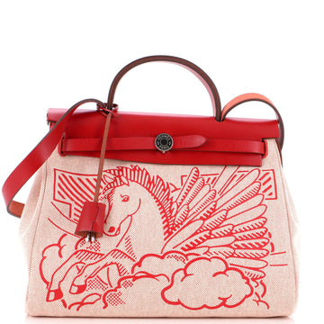 Hermes Herbag Zip Pegase Pop Toile and Leather 31