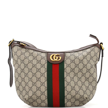 Gucci Ophidia Half Moon Hobo GG Coated Canvas Small