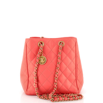 Chanel Medallion Charm Bucket Bag Quilted Calfskin Small