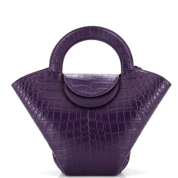 Bottega Veneta Doll Tote Crocodile Embossed Leather Small