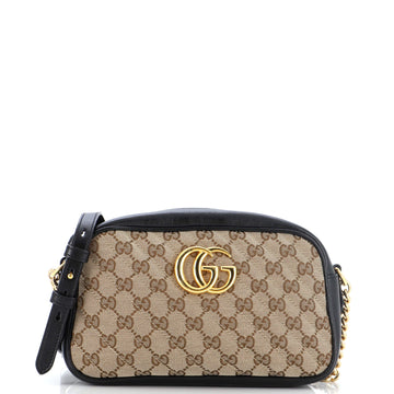Gucci GG Marmont Shoulder Bag Diagonal Quilted GG Canvas Small
