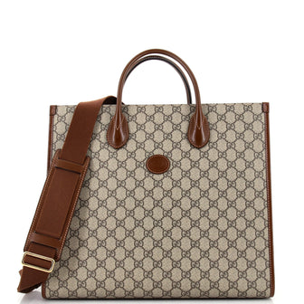 Gucci Structured Top Handle Open Tote GG Coated Canvas Medium