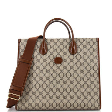 Gucci Structured Top Handle Open Tote GG Coated Canvas Medium