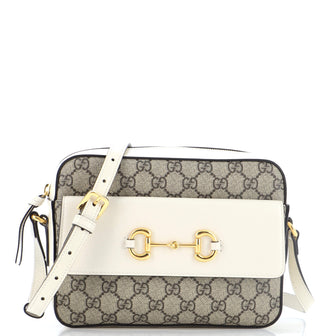 Gucci Horsebit 1955 Flap Pocket Camera Bag GG Coated Canvas Small