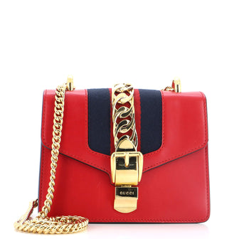 Gucci Sylvie Chain Shoulder Bag Leather Mini