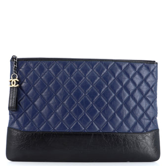 Chanel Gabrielle O Case Clutch Quilted Aged Calfskin Large